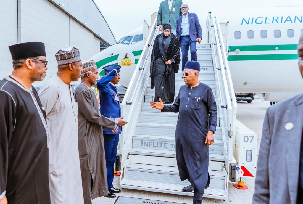 PHOTOS: Shettima, Gbajabiamila arrive London to repatriate Buhari’s remains