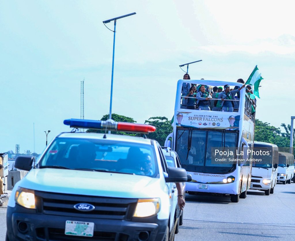 Video: Super Falcons parade Lagos with WAFCON trophy