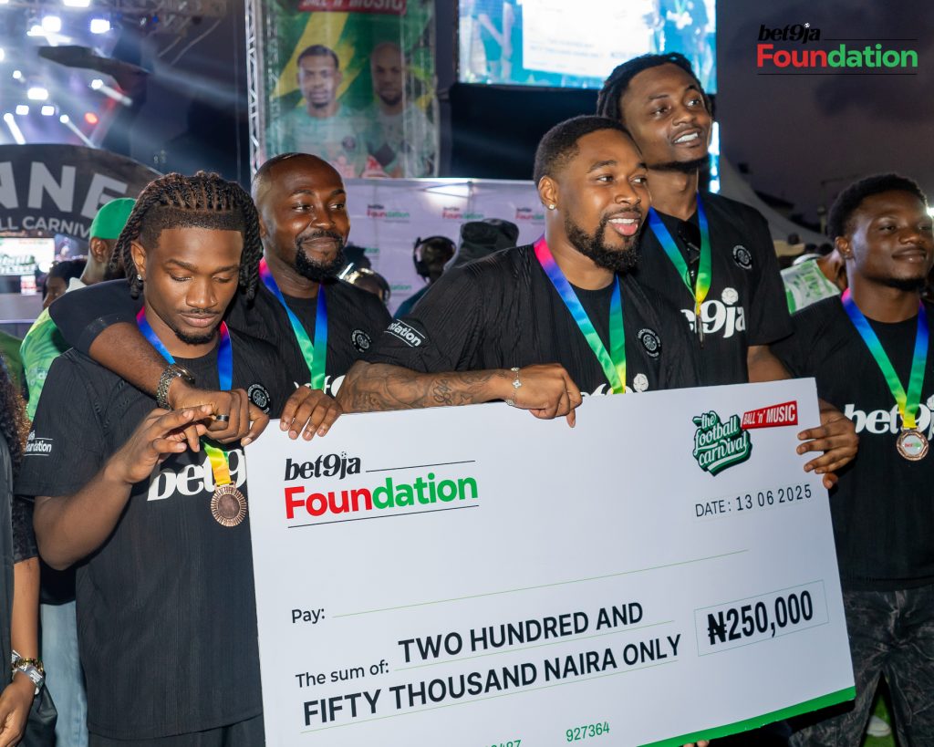 Bet9ja Foundation Scores Big for Charity at the Bet9ja Football Carnival with ₦2 million in Charity Donation