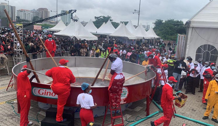 Photos: Hilda Baci attempts Largest Pot of Jollof Rice Guinness Record