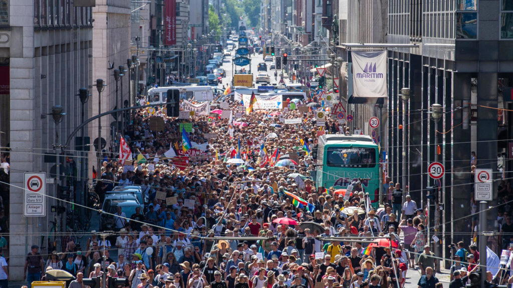 Berlin police break up rally as 20,000 protest virus restrictions