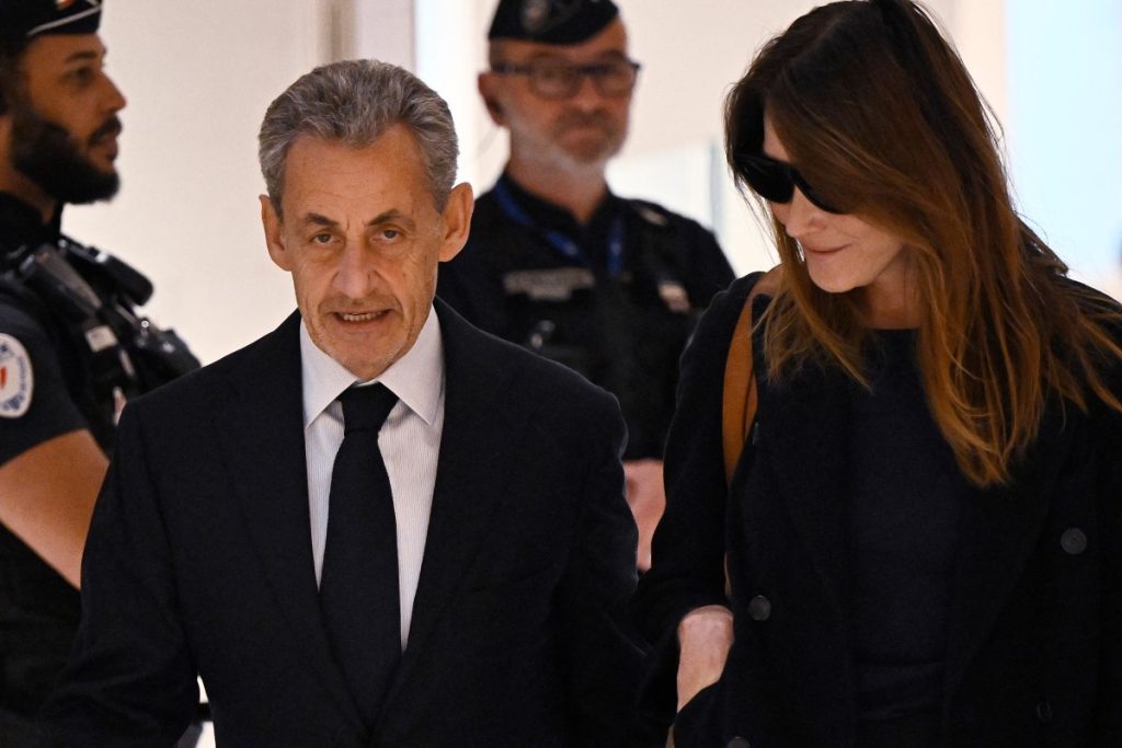 Nicolas Sarkozy with his wife