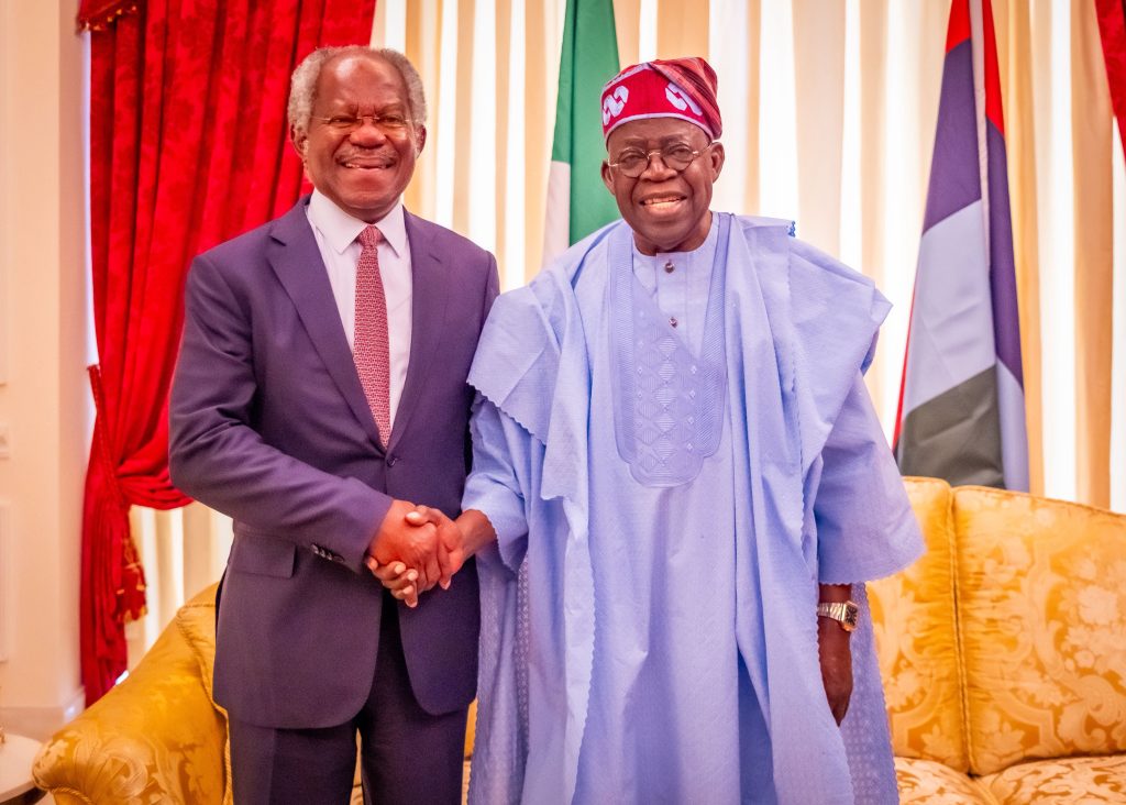 Photos: Tinubu meets Ogunlesi in Lagos to boost investments in Nigeria