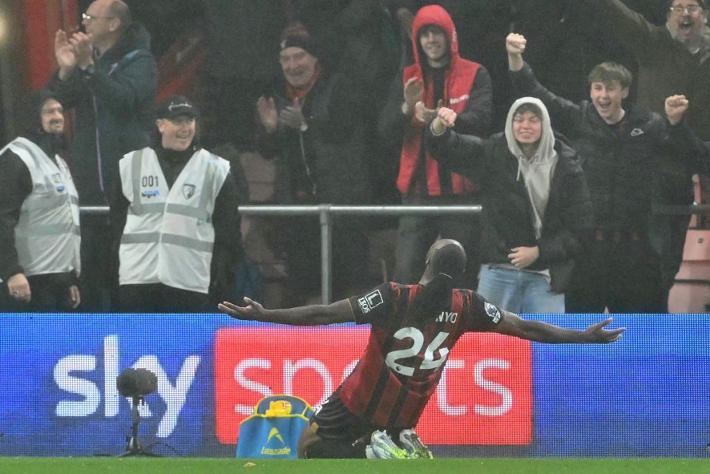 EPL: Semenyo brace fires Bournemouth past Fulham to go second
