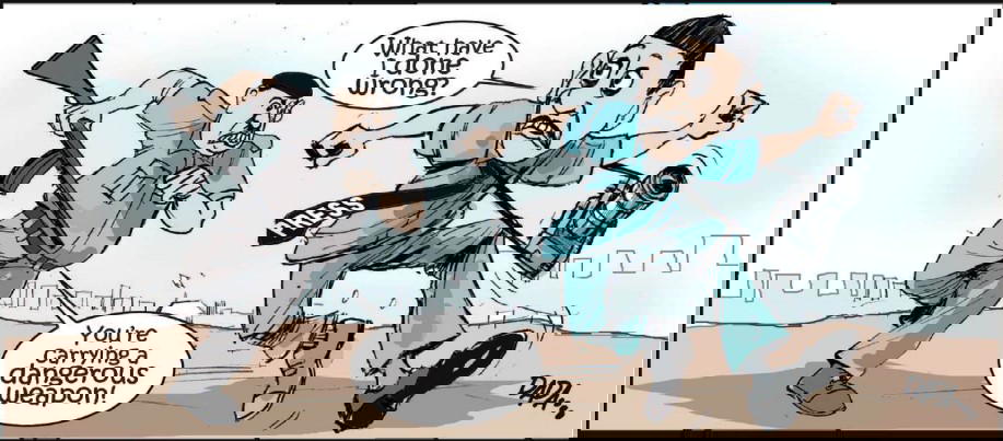 Cartoon: 'Let journalists breatheeee'