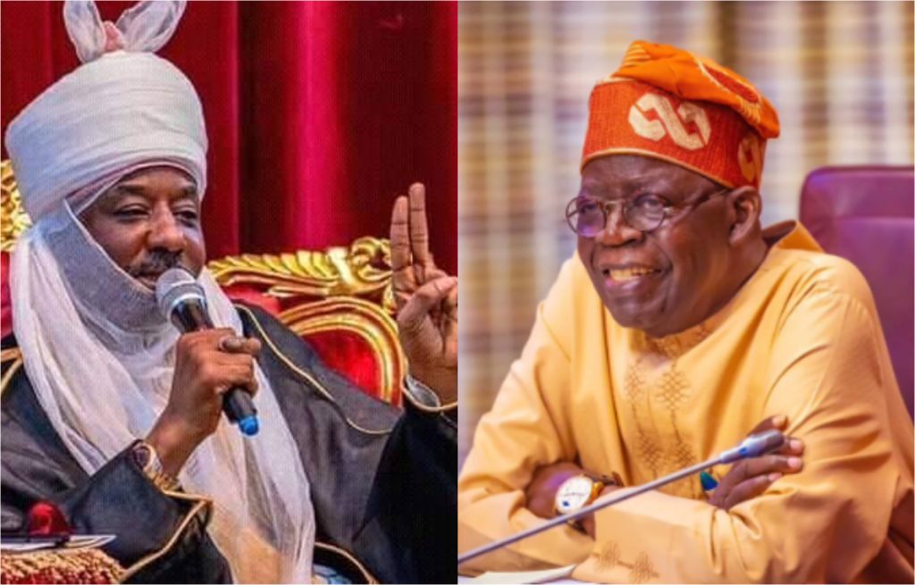 Emir of Kano, Muhammad Sanusi and President Bola Tinubu.