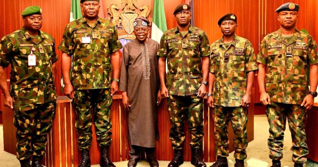G4SFs-IXkAAEbLC-1024x540.jpeg Tinubu decorates Service Chiefs with their new ranks