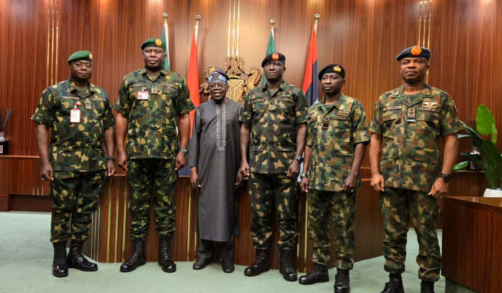 Service-chiefs.png Breaking: Tinubu meets new service chiefs behind closed doors
