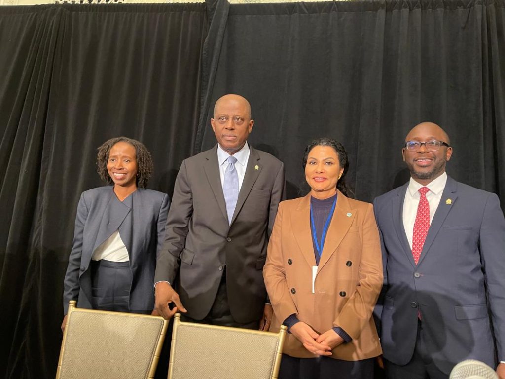 L-R: Special Adviser to the President on Finance and Economy, Mrs Sayande Okoli; the Governor of CBN, Mr. Olayemi Cardoso; the Minister of State for Finance, Dr. Doris Uzoka-Anite; and CBN Deputy Governor on Policy, Mr Mohammed Abdullahi, yesterday, at the Investors Forum on the sidelines of the ongoing Annual Meetings of the IMF and World Bank in Washington DC.