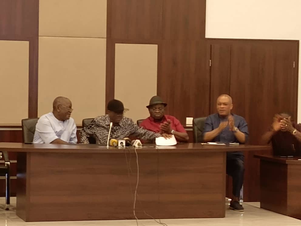 Wike-Ikpeazu-Ortom.jpeg PDP Convention: Wike, Ikpeazu, Ortom, others back court verdict, seek rebuilding