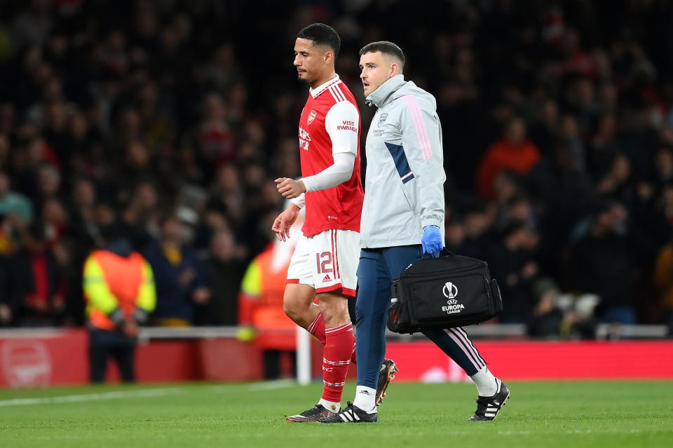 william-saliba-arsenal-leaves-pitch-803560966.jpg Saliba, Martinelli add to Arsenal’s injury issues