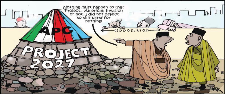 Cartoon: 'Operation secure the bag'