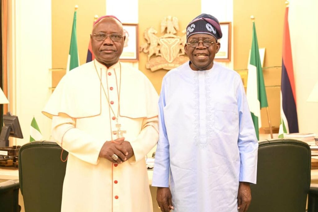 Tinubu hosts Catholic Archbishop Kaigama at Aso Villa