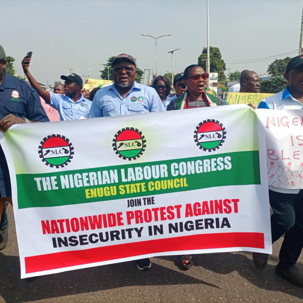 Photos: NLC Stages Protest in Lagos, Abuja, Enugu Over Insecurity