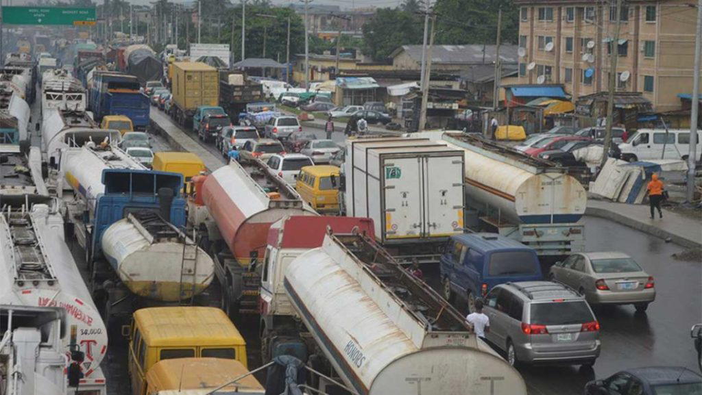 Gridlock as container truck topples on Ojuelegba Bridge
