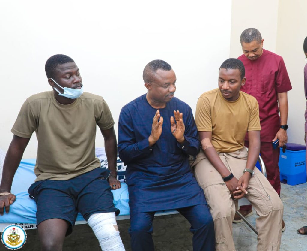 NAF pilots survive Niger crash, undergo medical evaluation as Air Marshal Aneke visits